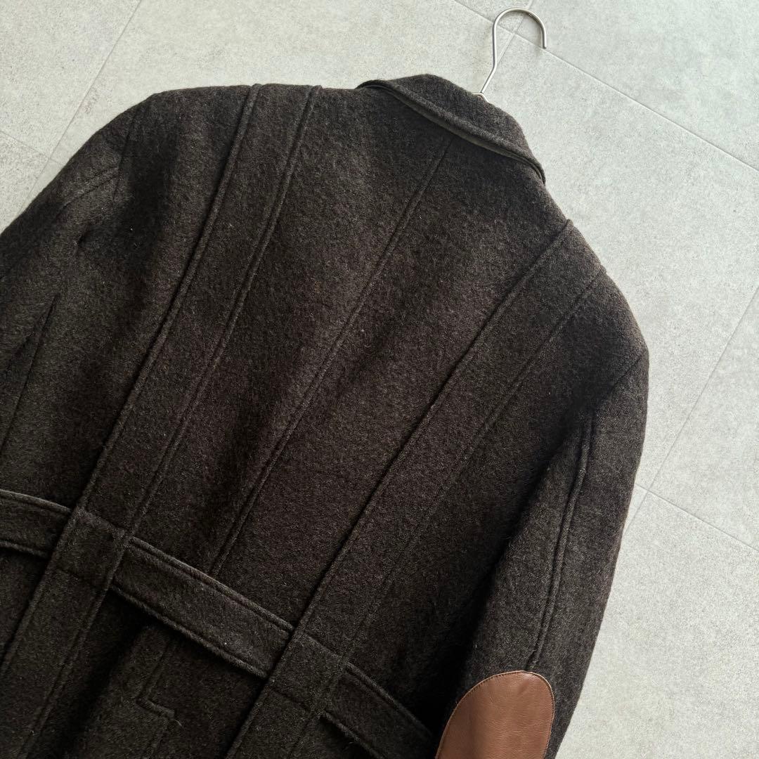 VAN Jacket　ジャケット　茶　LL　エルボーパッチ　くるみボタン　ベルト