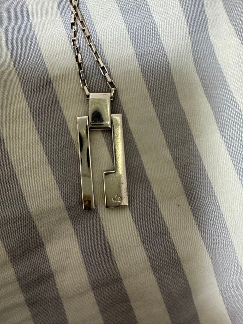 GUCCI グッチ シルバー 925 プレート Gロゴ ネックレス