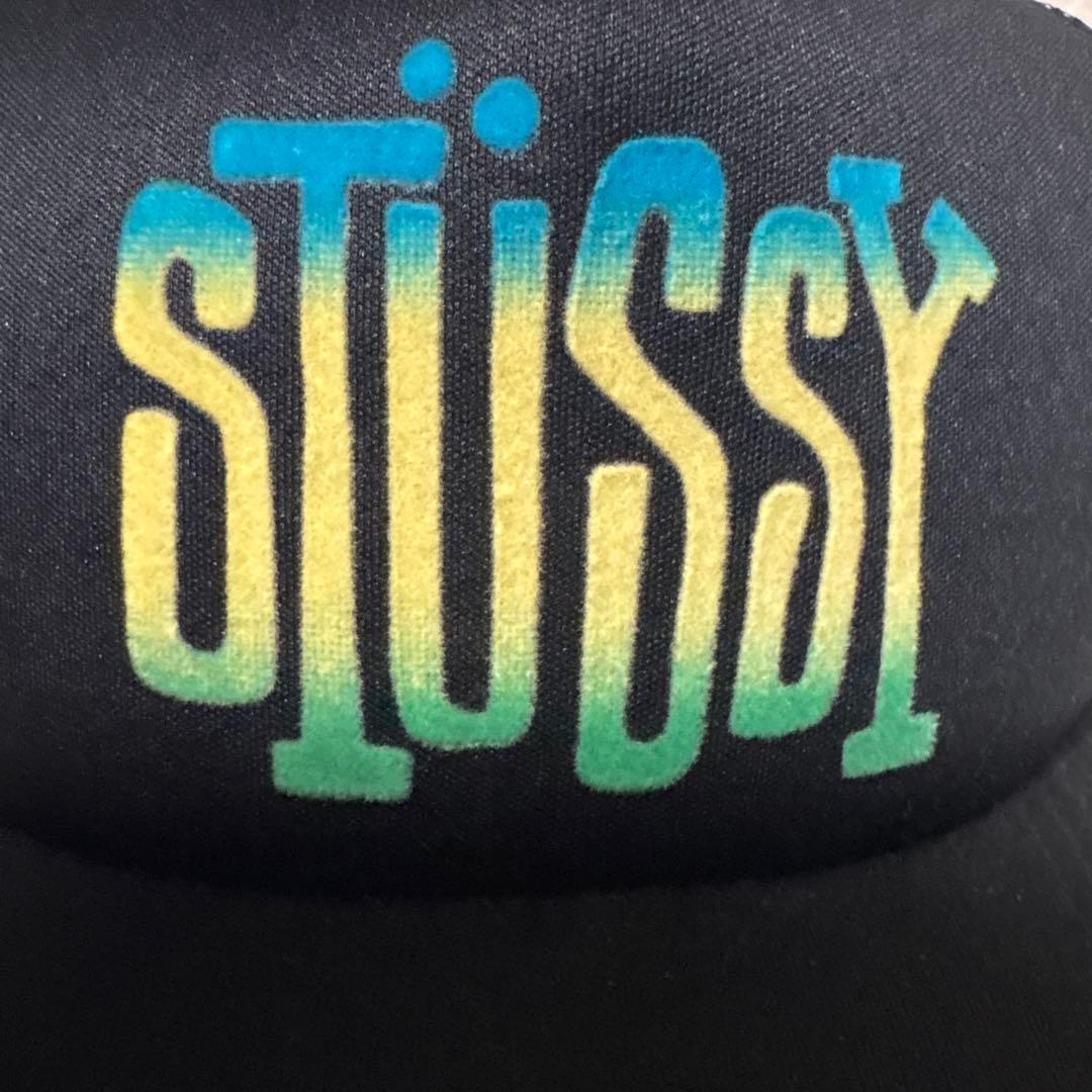 OLD STÜSSY ブラック トラッカーキャップ　メッシュキャップ