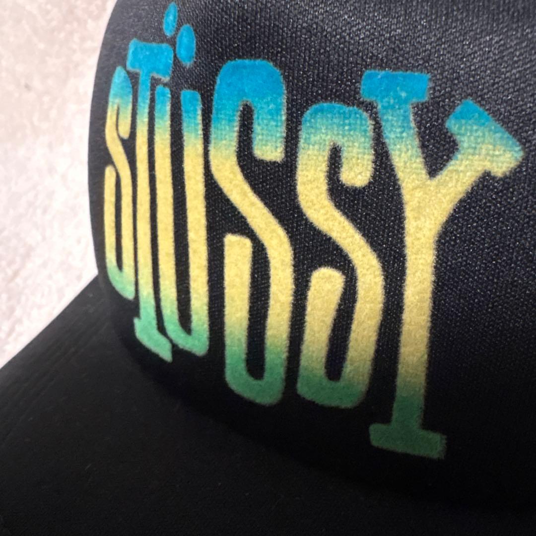OLD STÜSSY ブラック トラッカーキャップ　メッシュキャップ