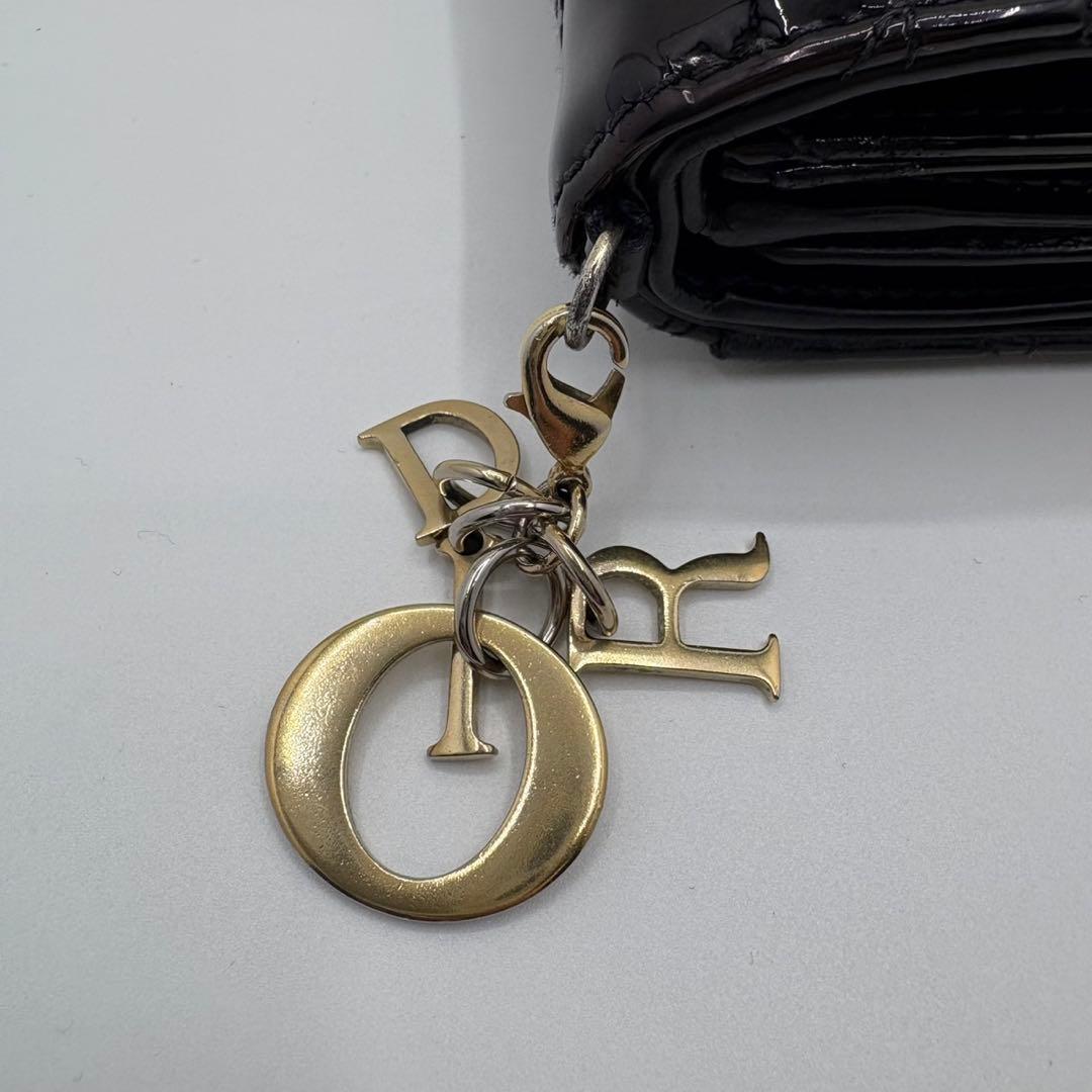 DIOR☆レディ ディオール☆エナメル☆ロータスウォレット☆カナージュ☆財