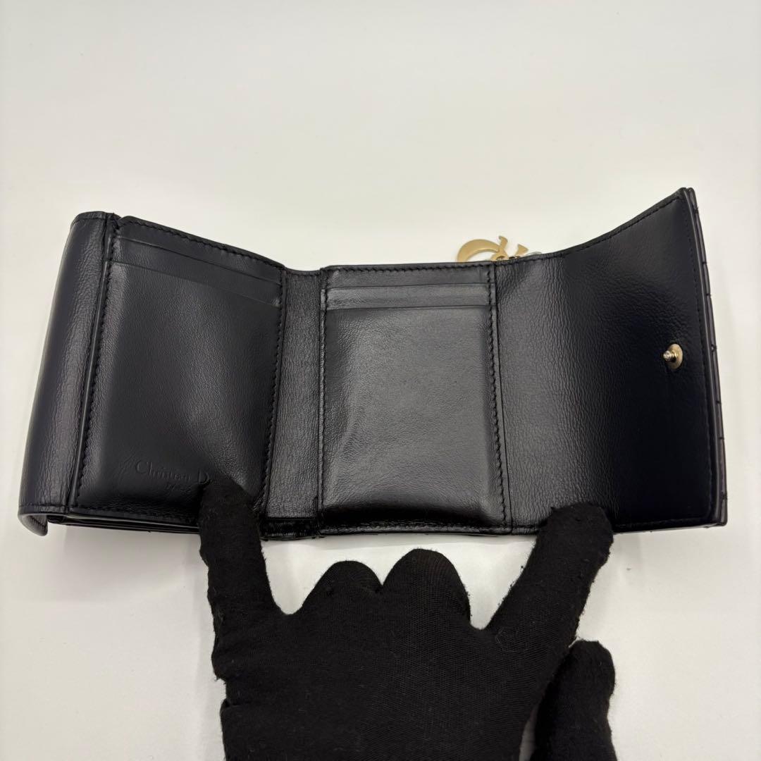 DIOR☆レディ ディオール☆エナメル☆ロータスウォレット☆カナージュ☆財