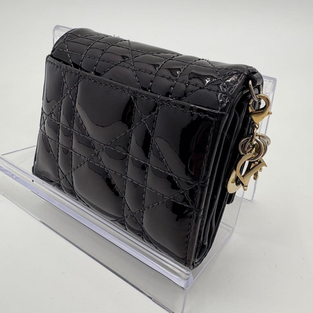 DIOR☆レディ ディオール☆エナメル☆ロータスウォレット☆カナージュ☆財