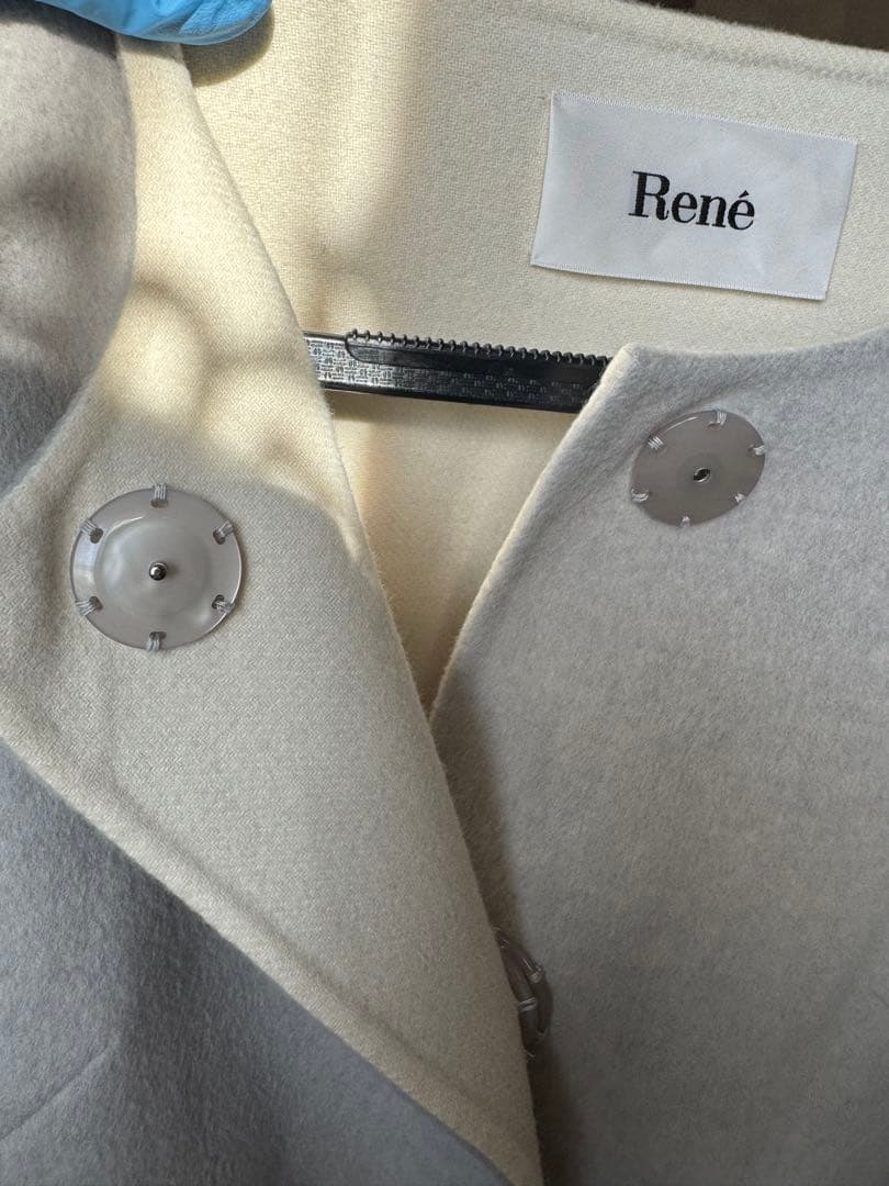 René ロングコート 36サイズ グレー ウール100% 三月末まで限定価格