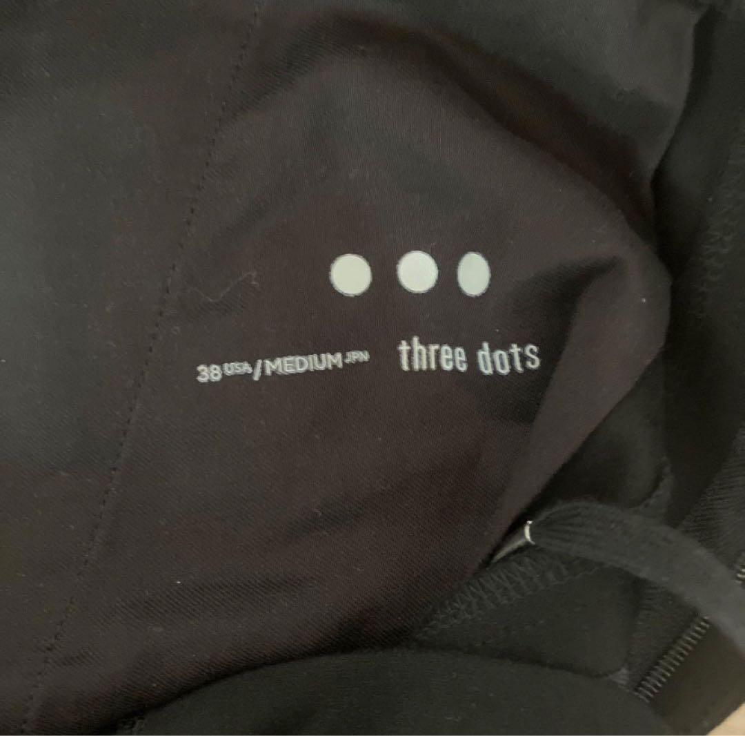 three dots セットアップ　クリーミーコットンダブルニット