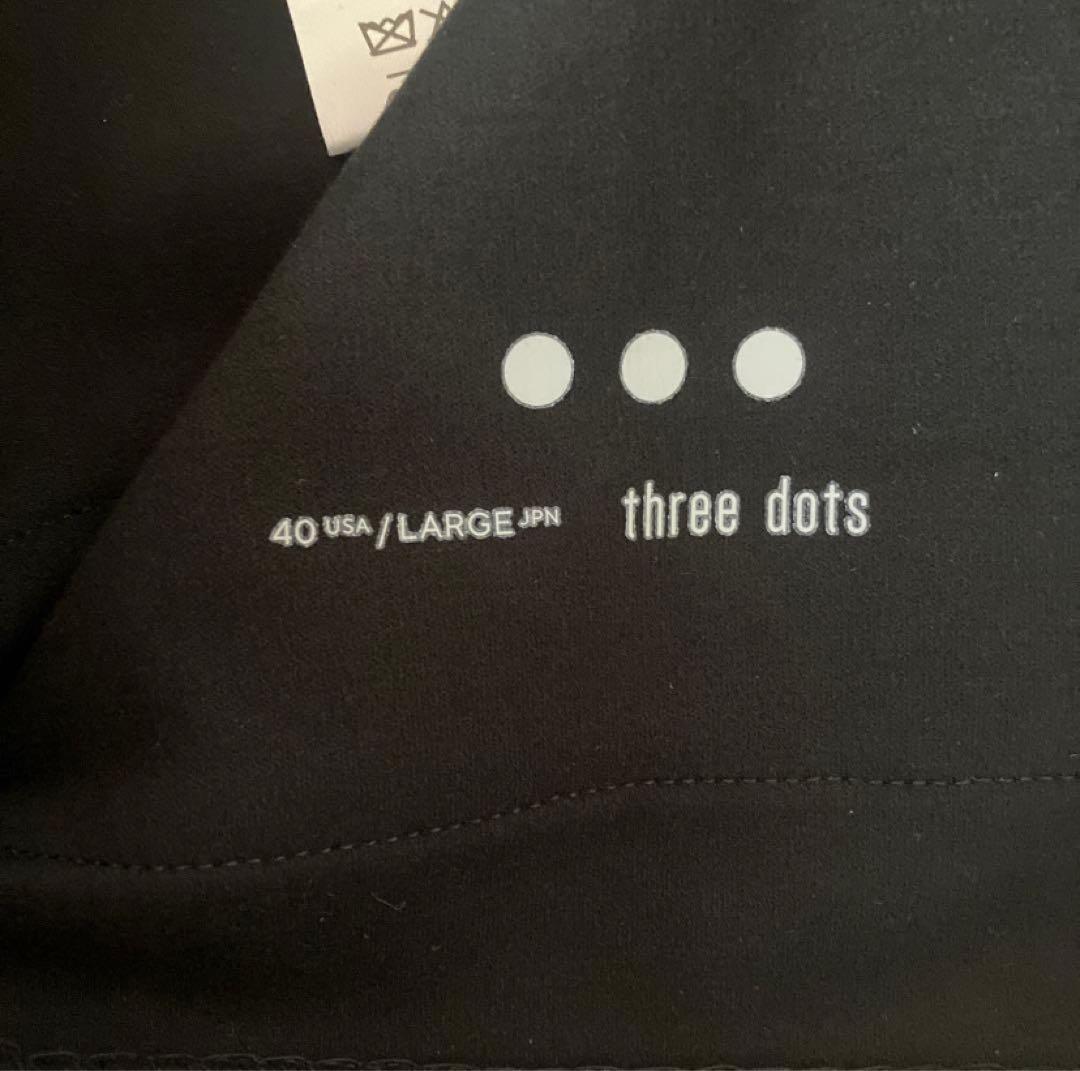 three dots セットアップ　クリーミーコットンダブルニット