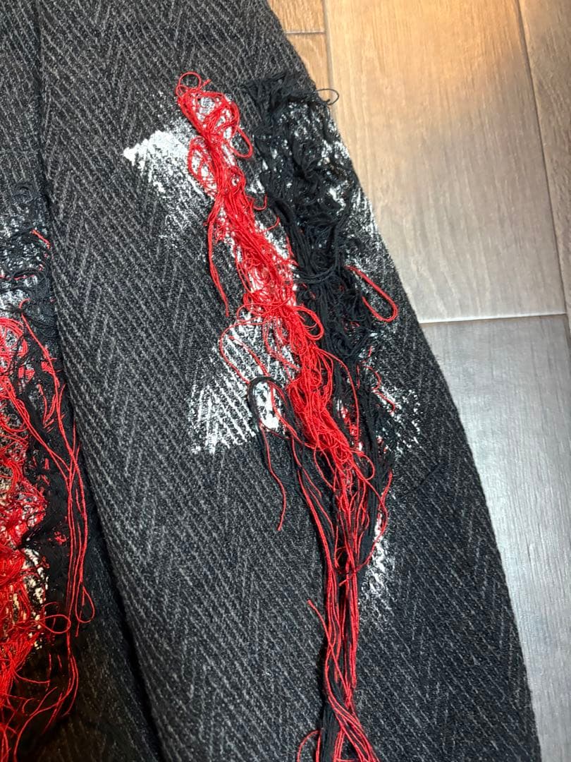 ヨウジヤマモト HOMME 20A/W LOOK23 ペイント刺繍ツイードJK