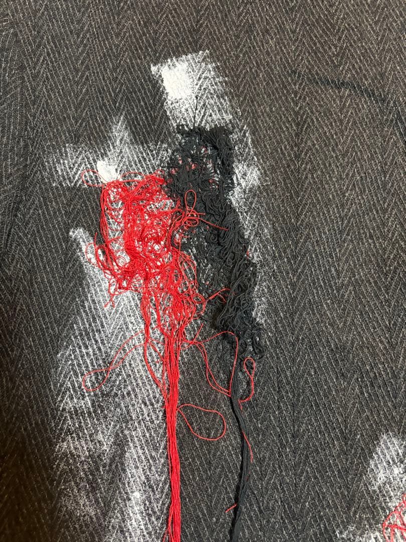 ヨウジヤマモト HOMME 20A/W LOOK23 ペイント刺繍ツイードJK
