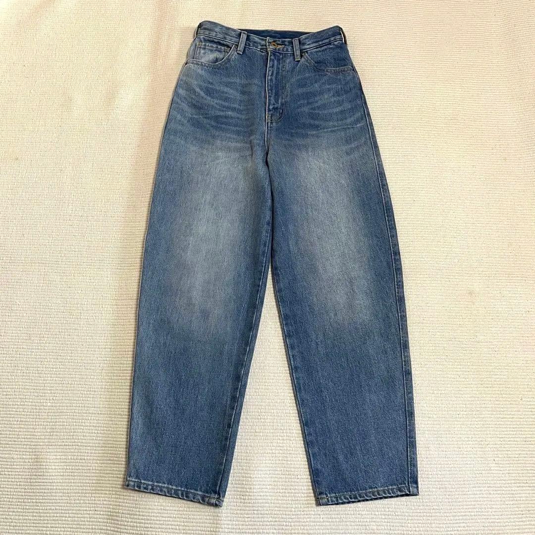 スピック＆スパン　51/2 カーブラインデニムパンツ　ヴィンテージ加工　26
