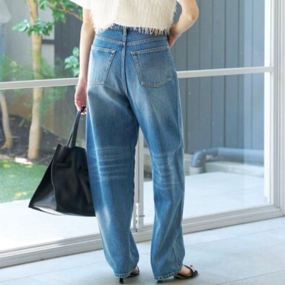 スピック＆スパン　51/2 カーブラインデニムパンツ　ヴィンテージ加工　26