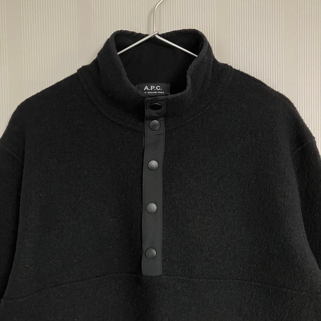A.P.C.(アーペーセー) ハーフボタン ウールフリース プルオーバーM