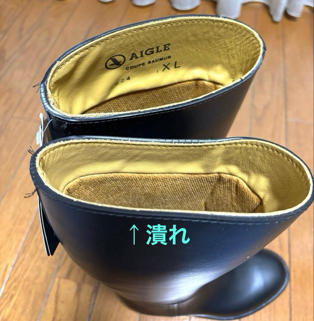 AIGLE 37 レインブーツ　乗馬ブーツ　フランス製　ブラック