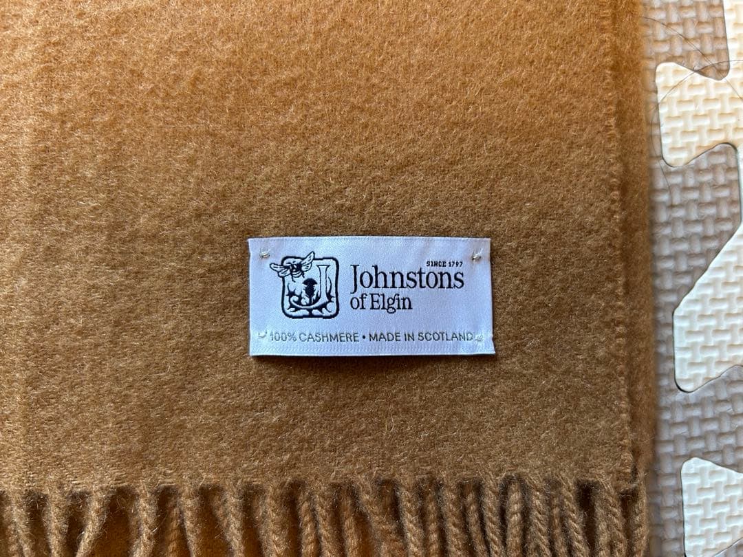 Johnstons of Elgin カシミヤ100% ストール キャメル