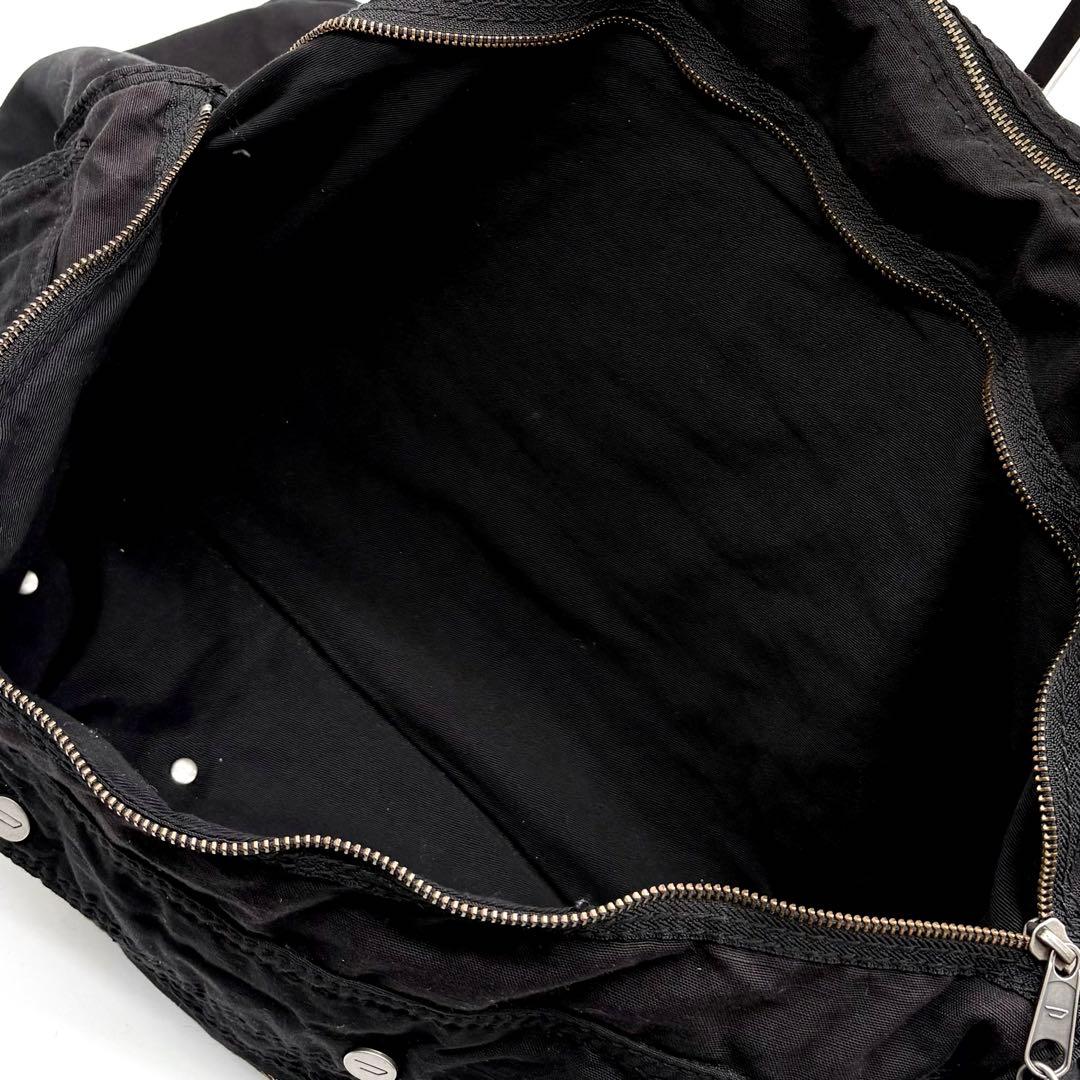 DIESEL 2way ボストンバッグ グラフィックプリント ブラック 大容量