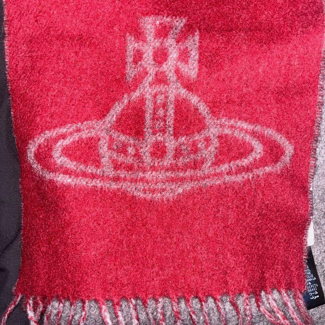 Vivienne Westwood マフラー グレー/レッド 即日発送