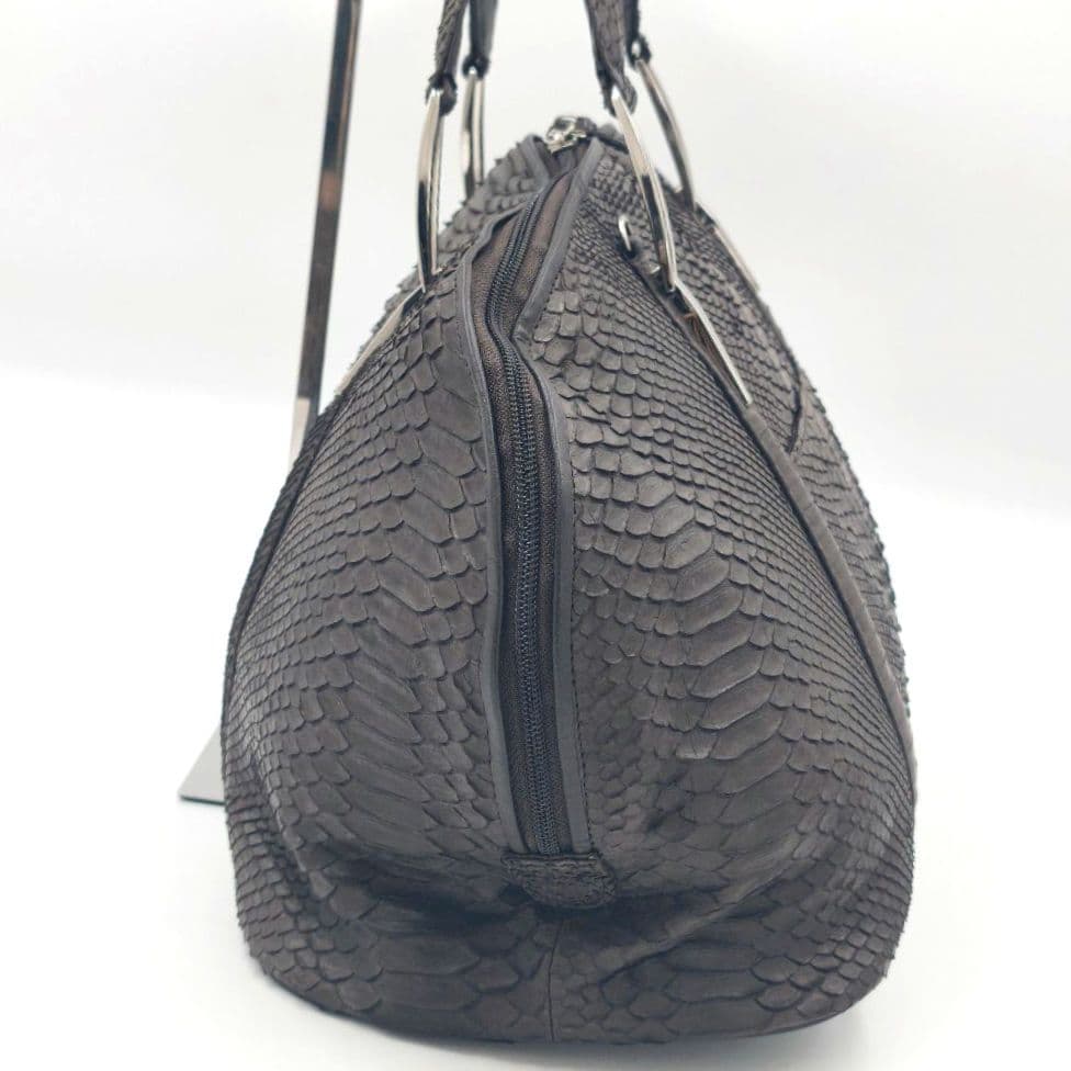 【美品 大容量】パイソン ショルダーバッグ 2way ボストン 旅行 出張