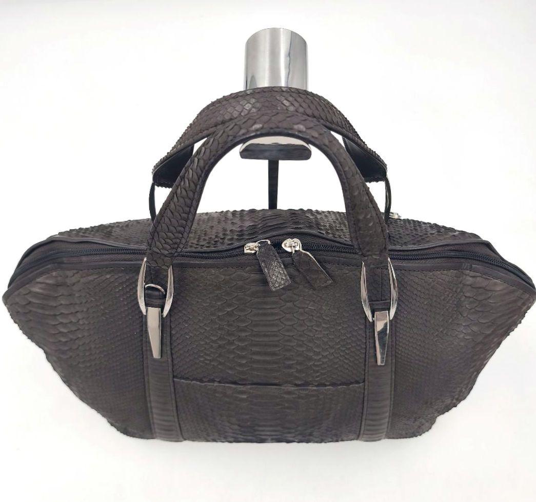 【美品 大容量】パイソン ショルダーバッグ 2way ボストン 旅行 出張
