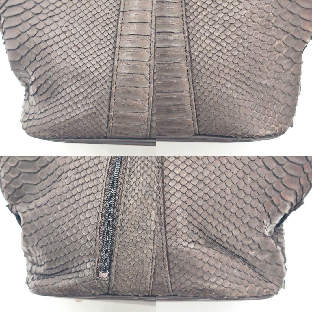 【美品 大容量】パイソン ショルダーバッグ 2way ボストン 旅行 出張