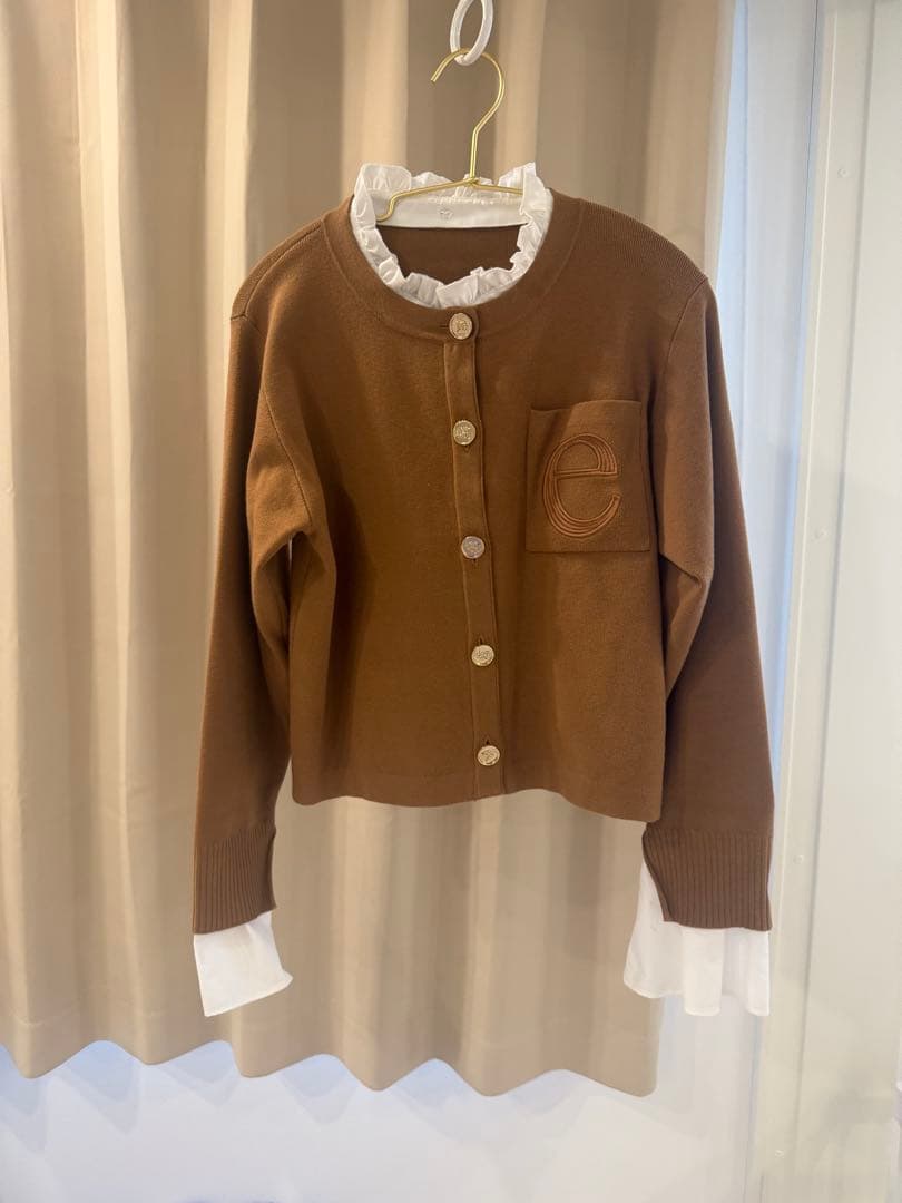 エイミーイストワール　Attached collar カーディガン　キャメル