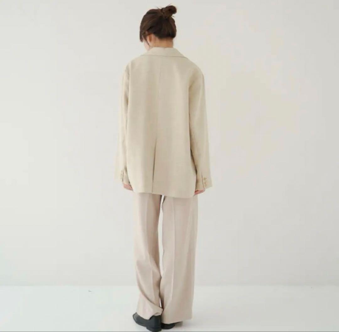 ジャケット・アウター eaphi LINEN LIKE OVER JACKET beige