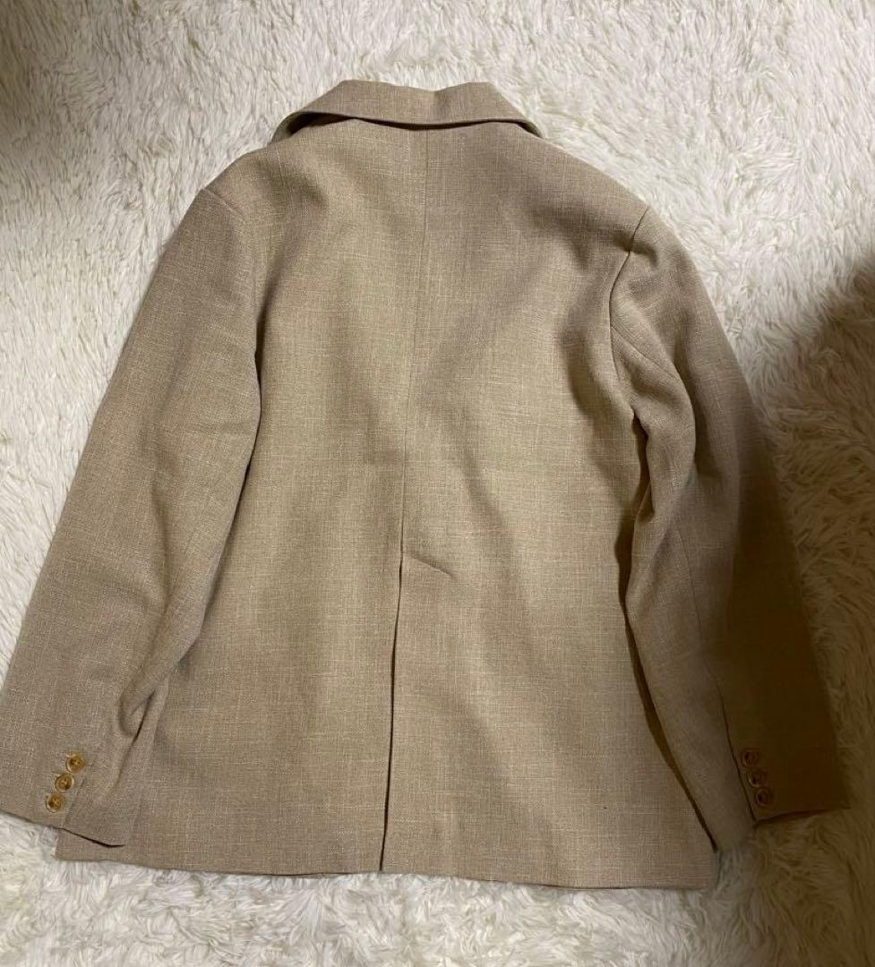 ジャケット・アウター eaphi LINEN LIKE OVER JACKET beige