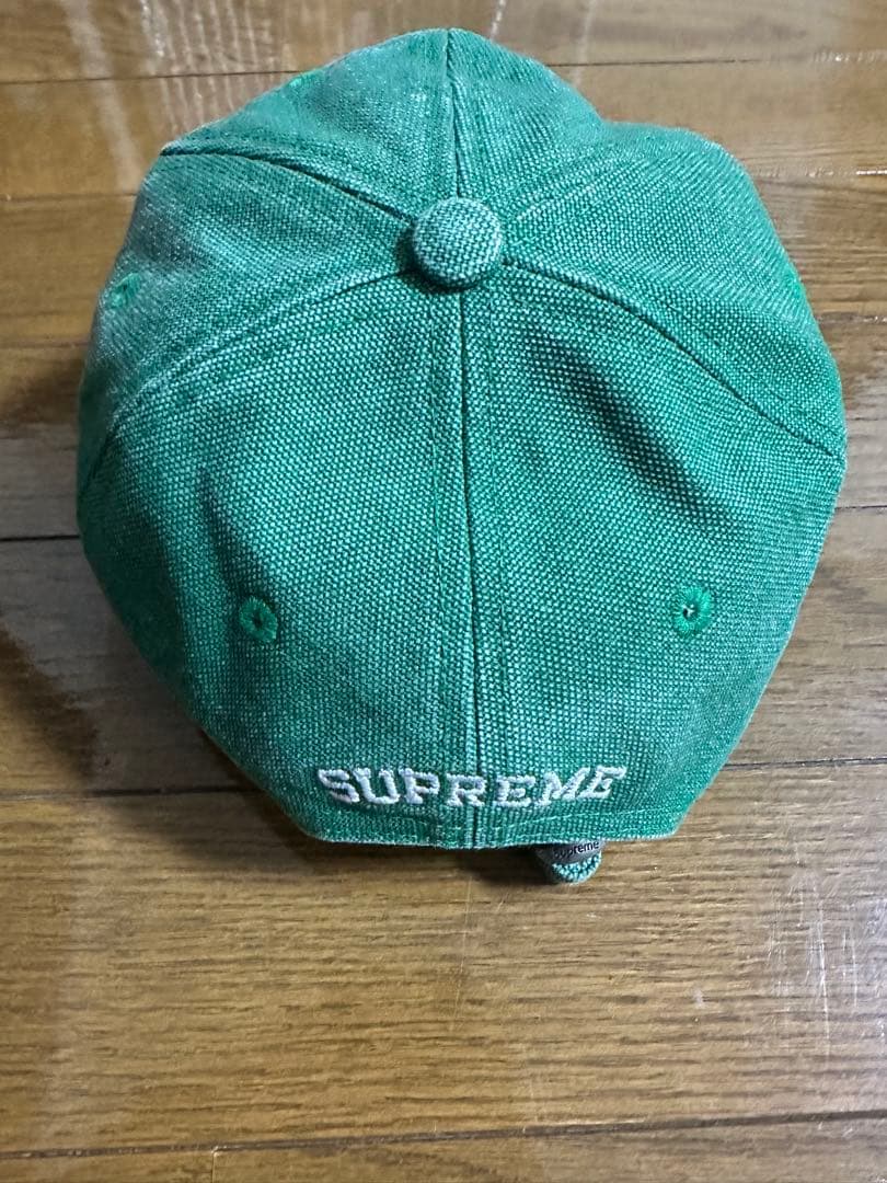 SUPREME グリーンキャップ S刺繍
