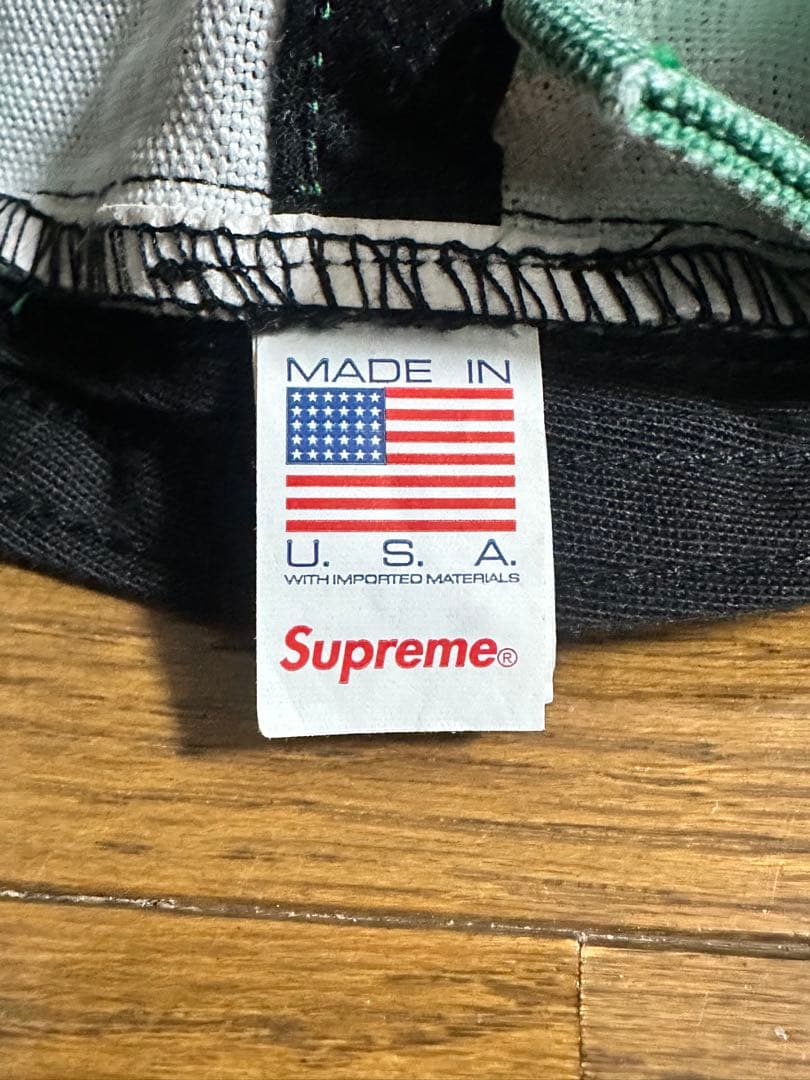 SUPREME グリーンキャップ S刺繍