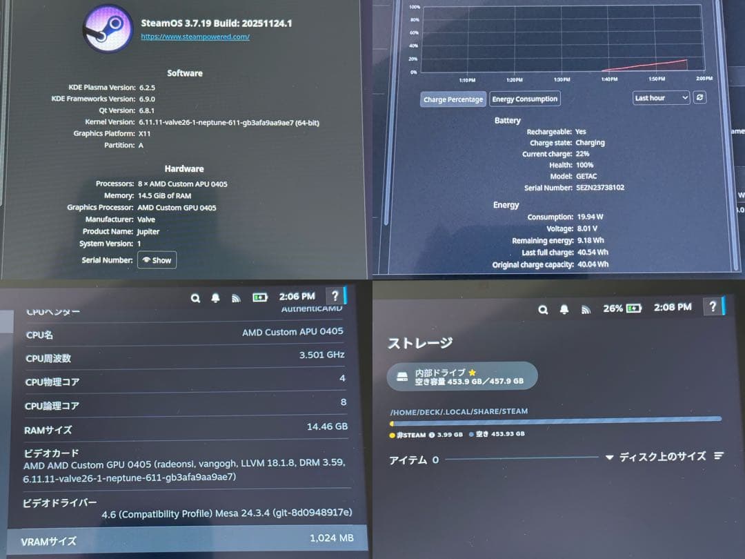 値下可 512GB Steam Deck 液晶 LCD 本体 キャリングケース