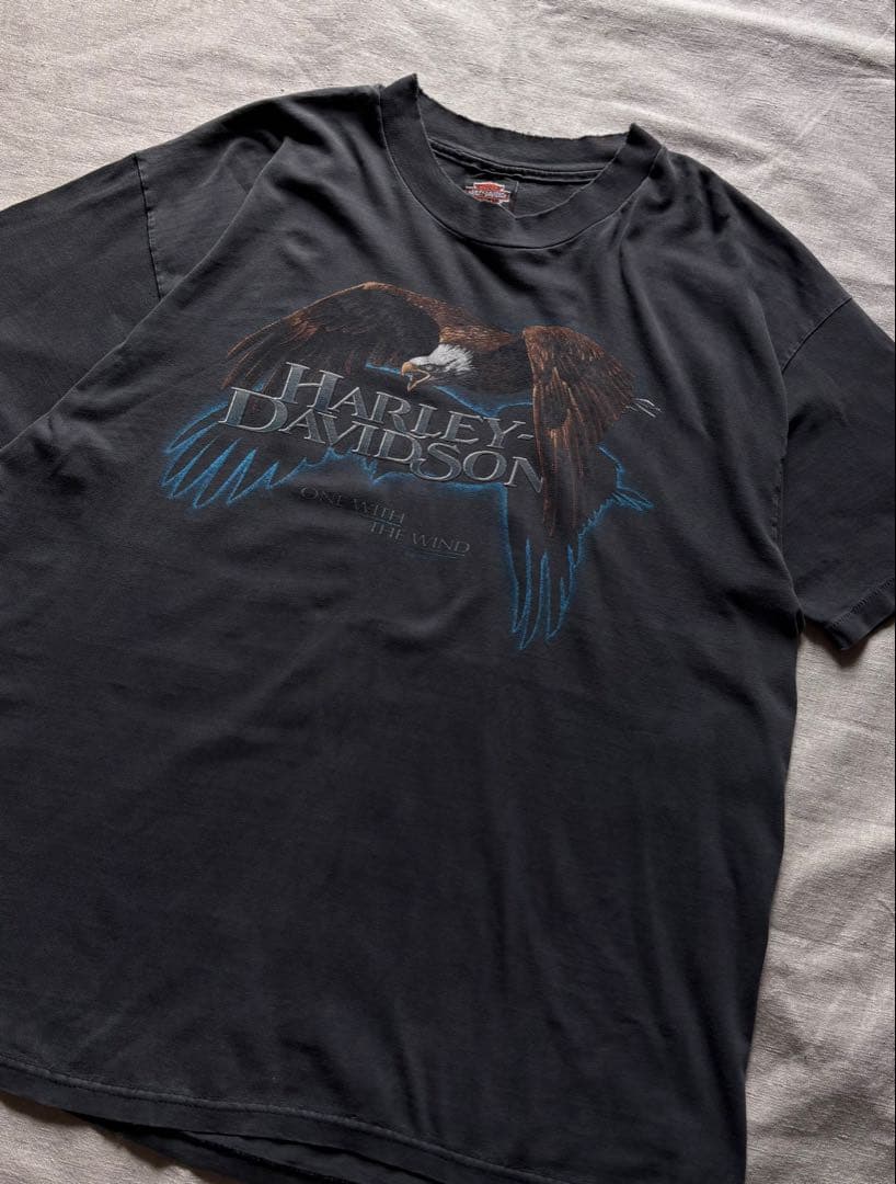 【雰囲気抜群】90s ハーレーダビッドソン Tシャツ USA製 アメカジフェード