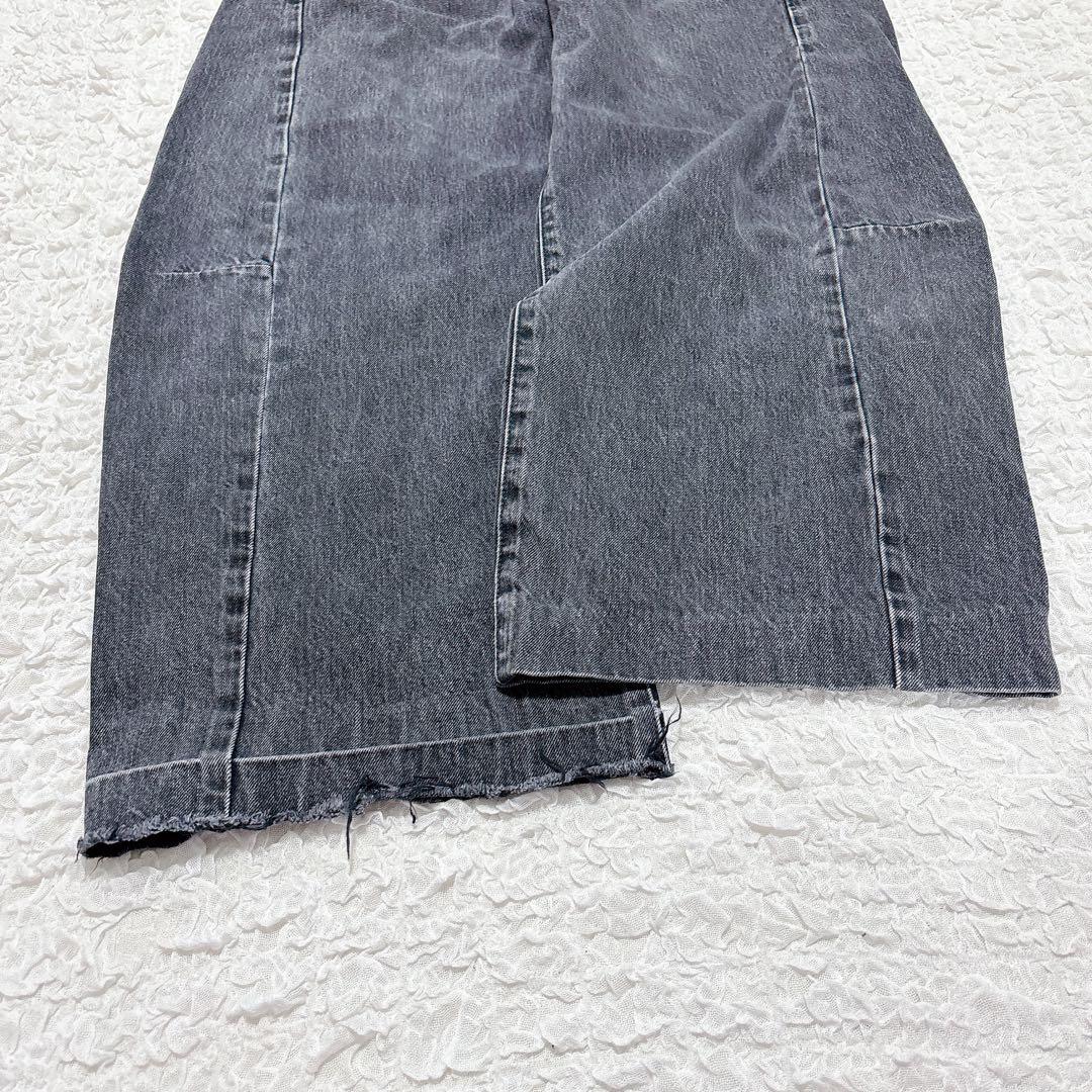 《MOUSSY》マウジー　ブラック デニム ワイドパンツ　バルーンシルエット
