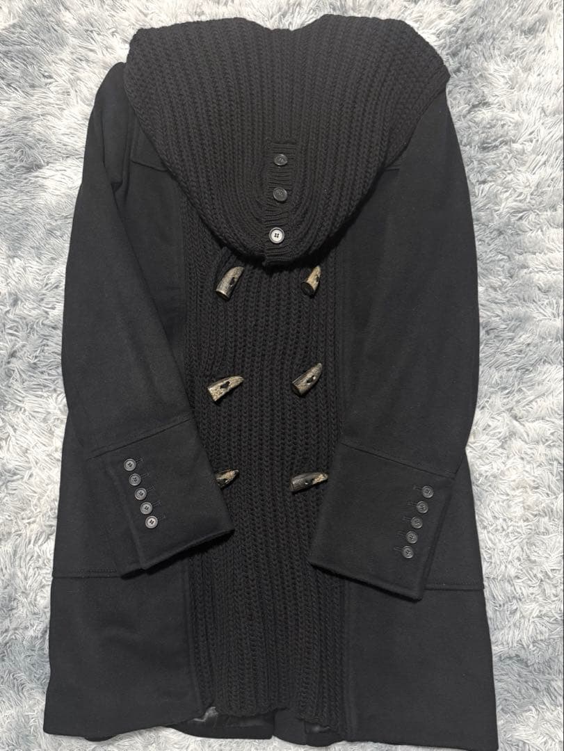 LES HOMMES 黒 ダッフルコート