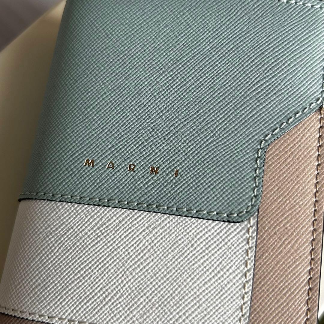 Marni 二つ折り財布 ミントグリーン/ベージュ
