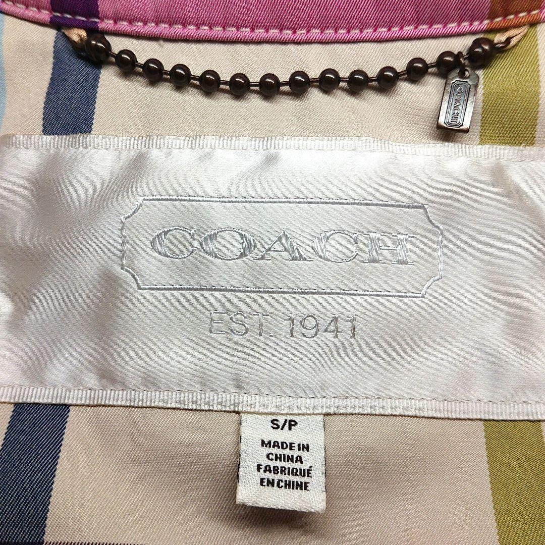 【美品✨】COACH トレンチコート ショート丈 メガチェック マルチカラー