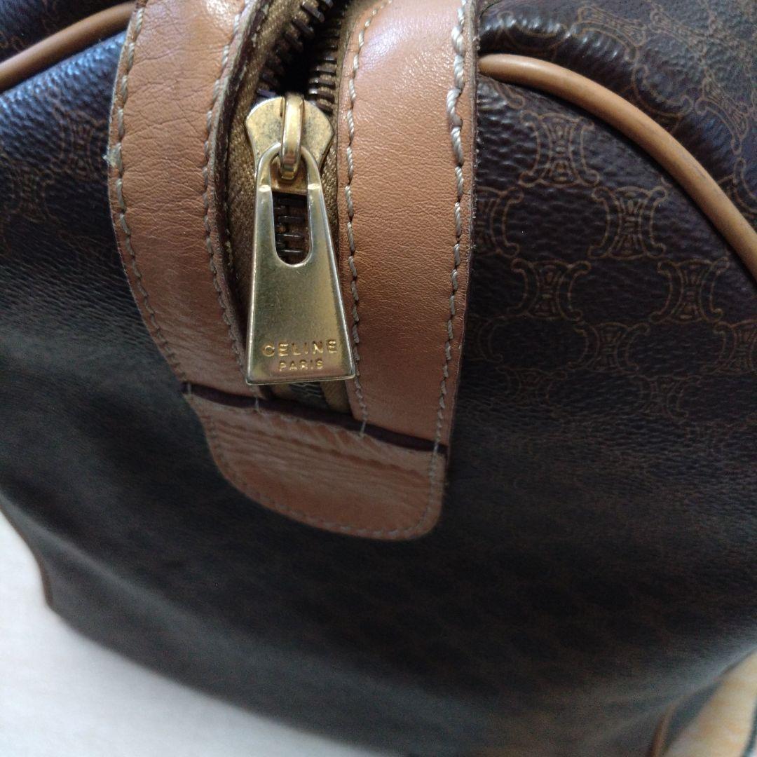 美品✨CELINE ボストンバック 大容量 　ブラウン　LAMPOファスナー