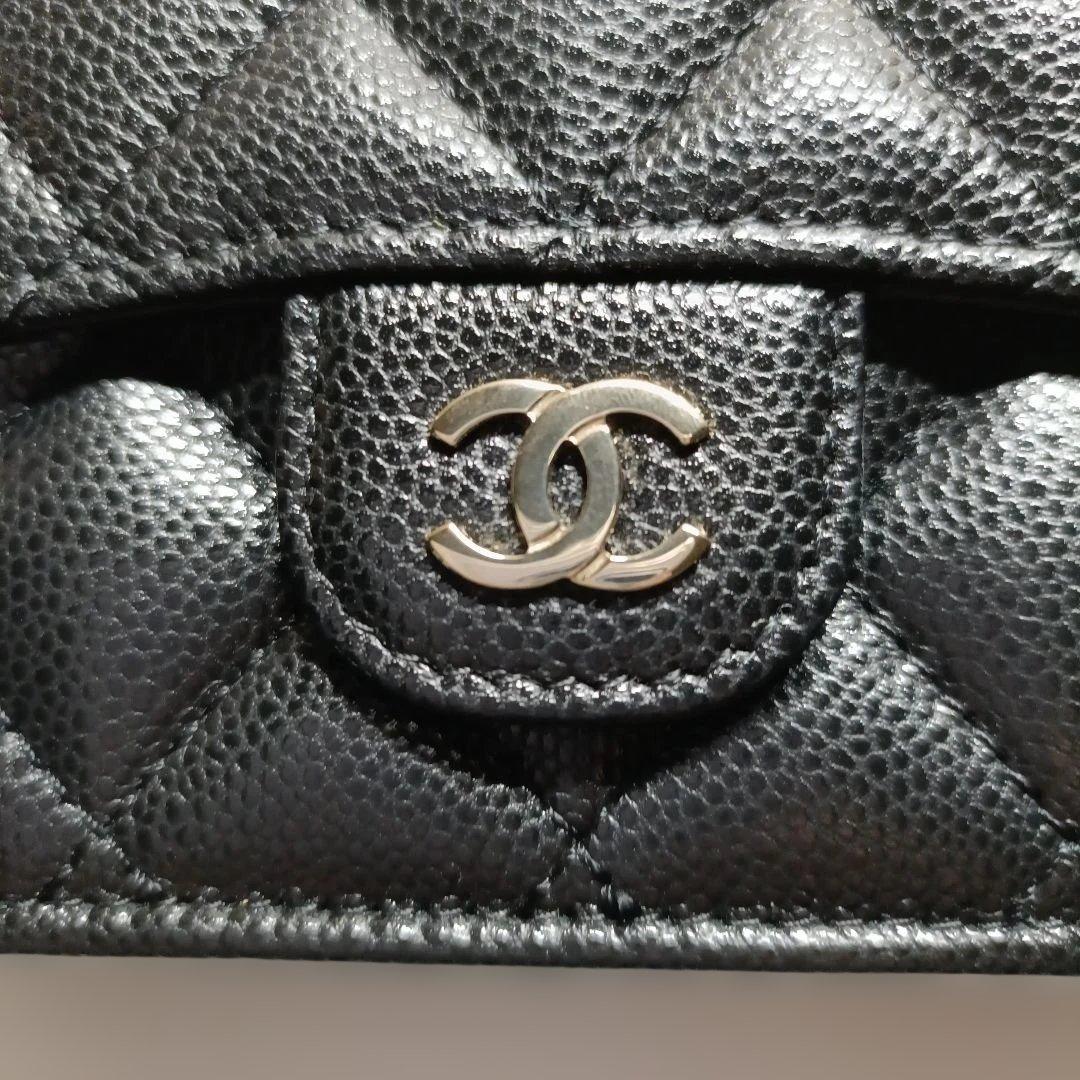【最終値下】CHANEL シャネル 三つ折り財布 ブラック キャビアスキン