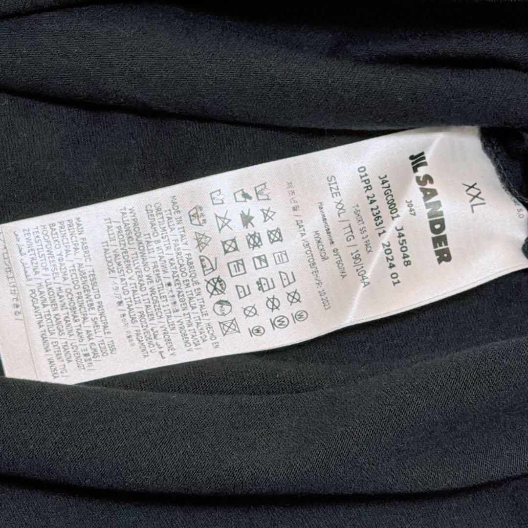 【美品】 JIL SANDER+ Tシャツ 黒 XXLサイズ