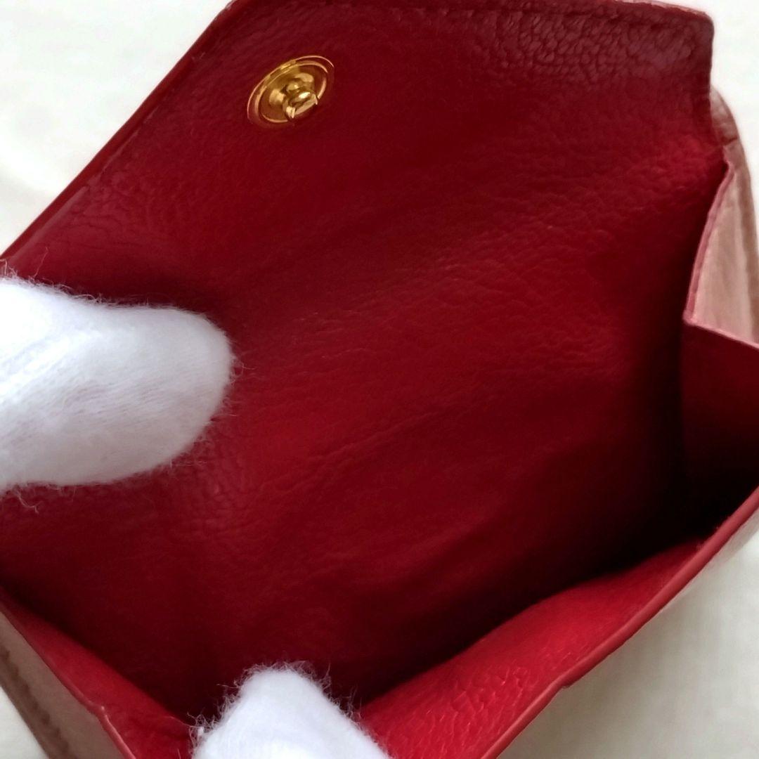 MIUMIU 折り財布 ラブレター ゴールドロゴ ハート ピンクベージュ