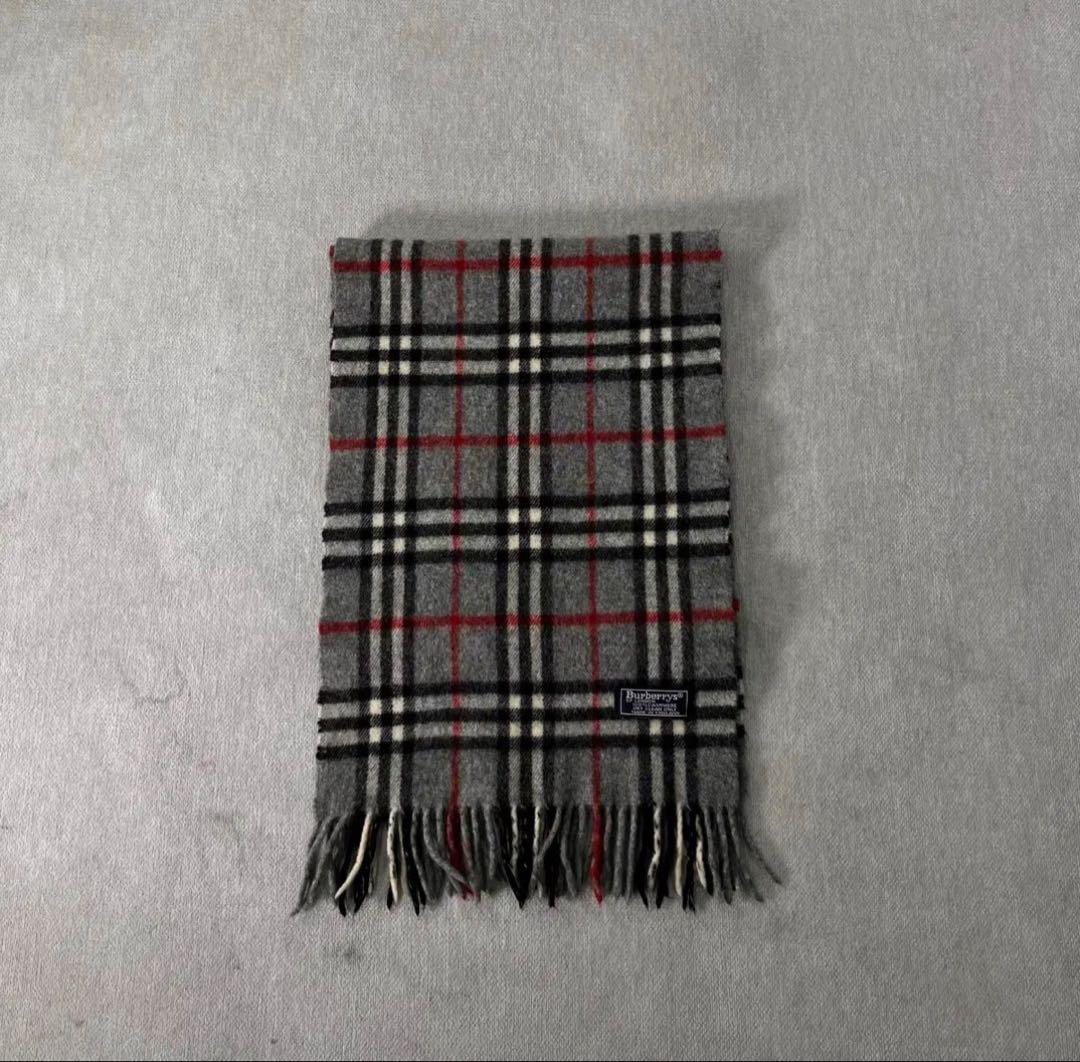 BURBERRY バーバリー ノバチェック カシミヤ マフラーグレー