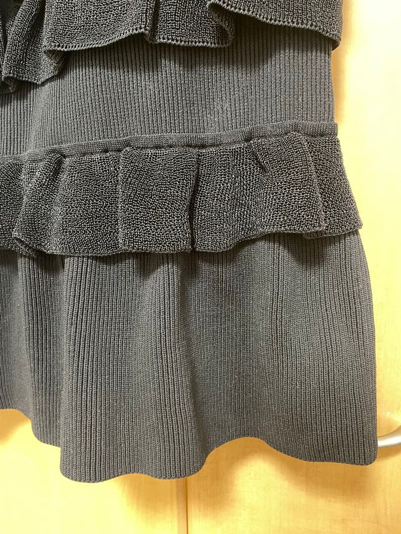 【花】 ADAM ET ROPE ニットフリルロングスカート