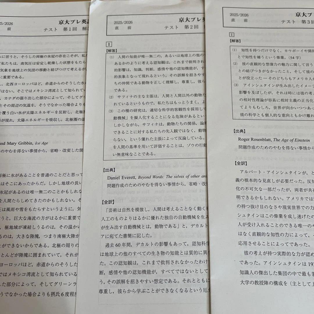 【非売品/超希少/最新版】駿台 直前講習 京大プレ英語 沖良志博全3回フルセット