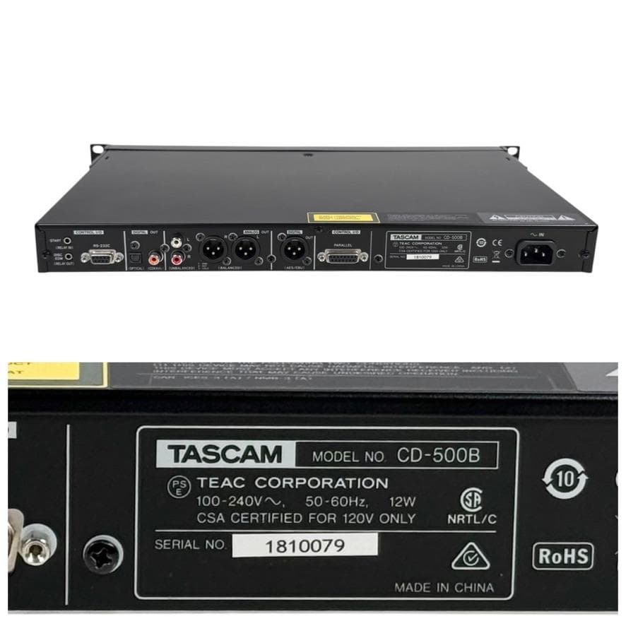 ◆優良動作品◆TASCAM CDプレーヤー 業務用1U CD-500B