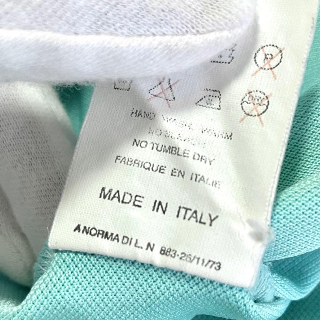 PRADA プラダ イタリア製 ロゴ刺繍 鹿の子素材 切り替え 長袖 ポロシャツ