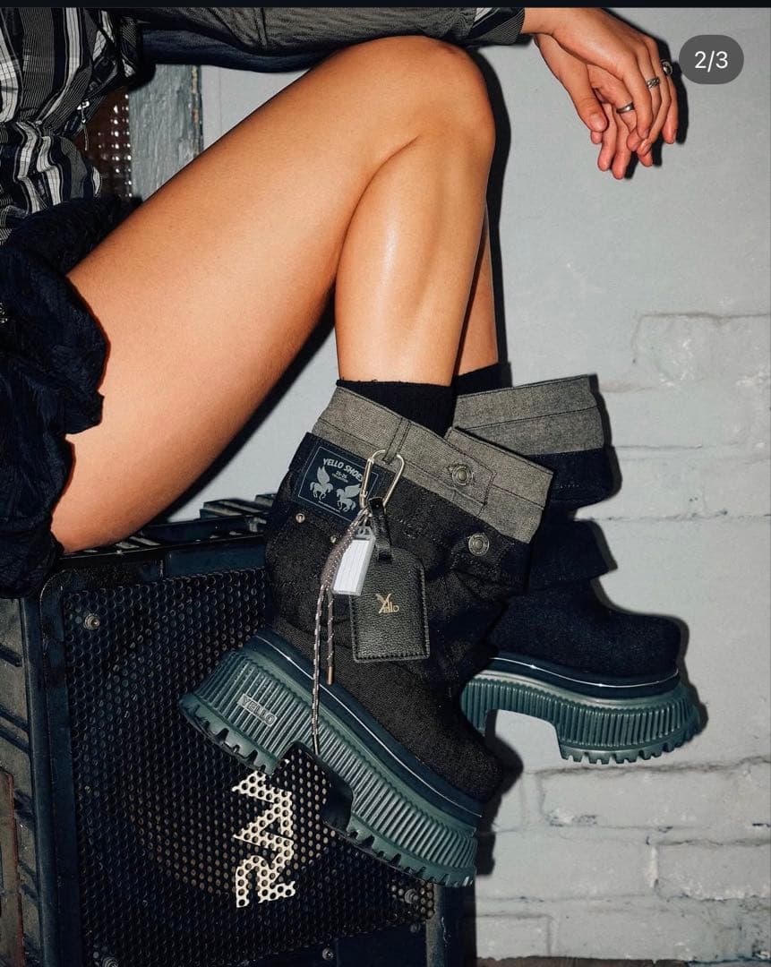 靴 YELLO GIO PLATFORM SHORT BOOTS