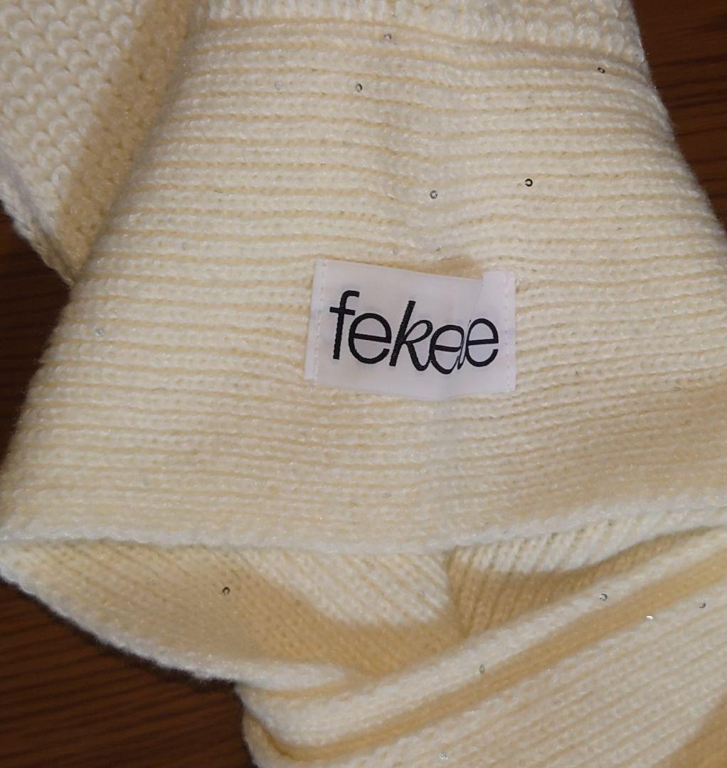 fekete ラメフーディーマフラー　ホワイト　アイボリー　韓国　ウィッシュコア