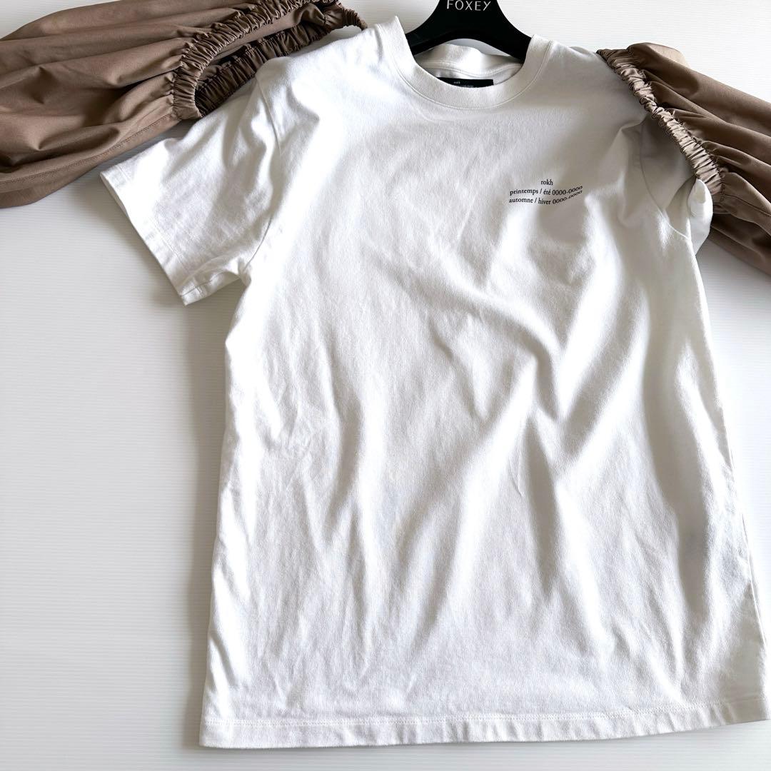 rokh（ロク）/ ボリュームスリーブ Tシャツ 白 カットソー