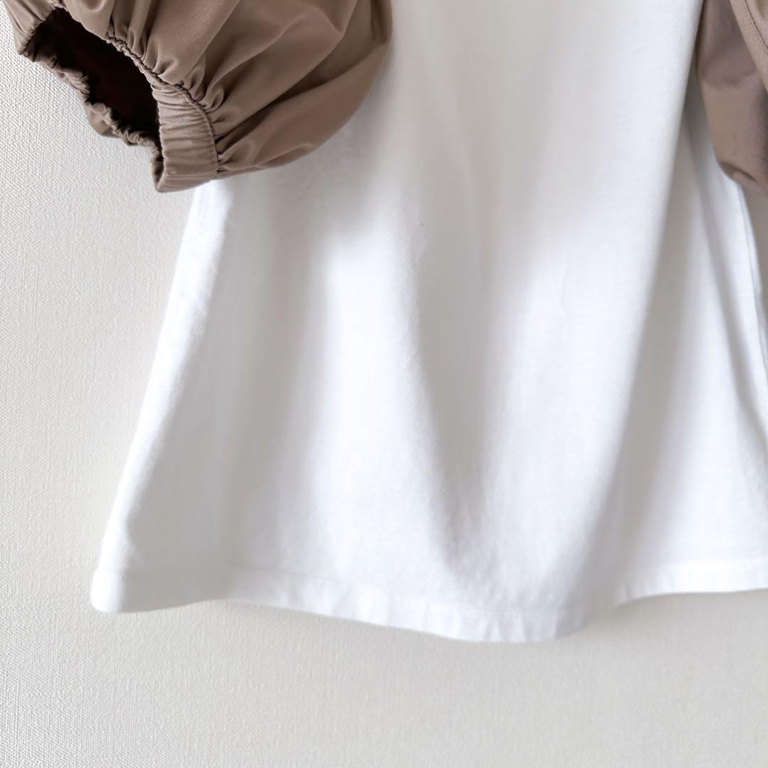 rokh（ロク）/ ボリュームスリーブ Tシャツ 白 カットソー