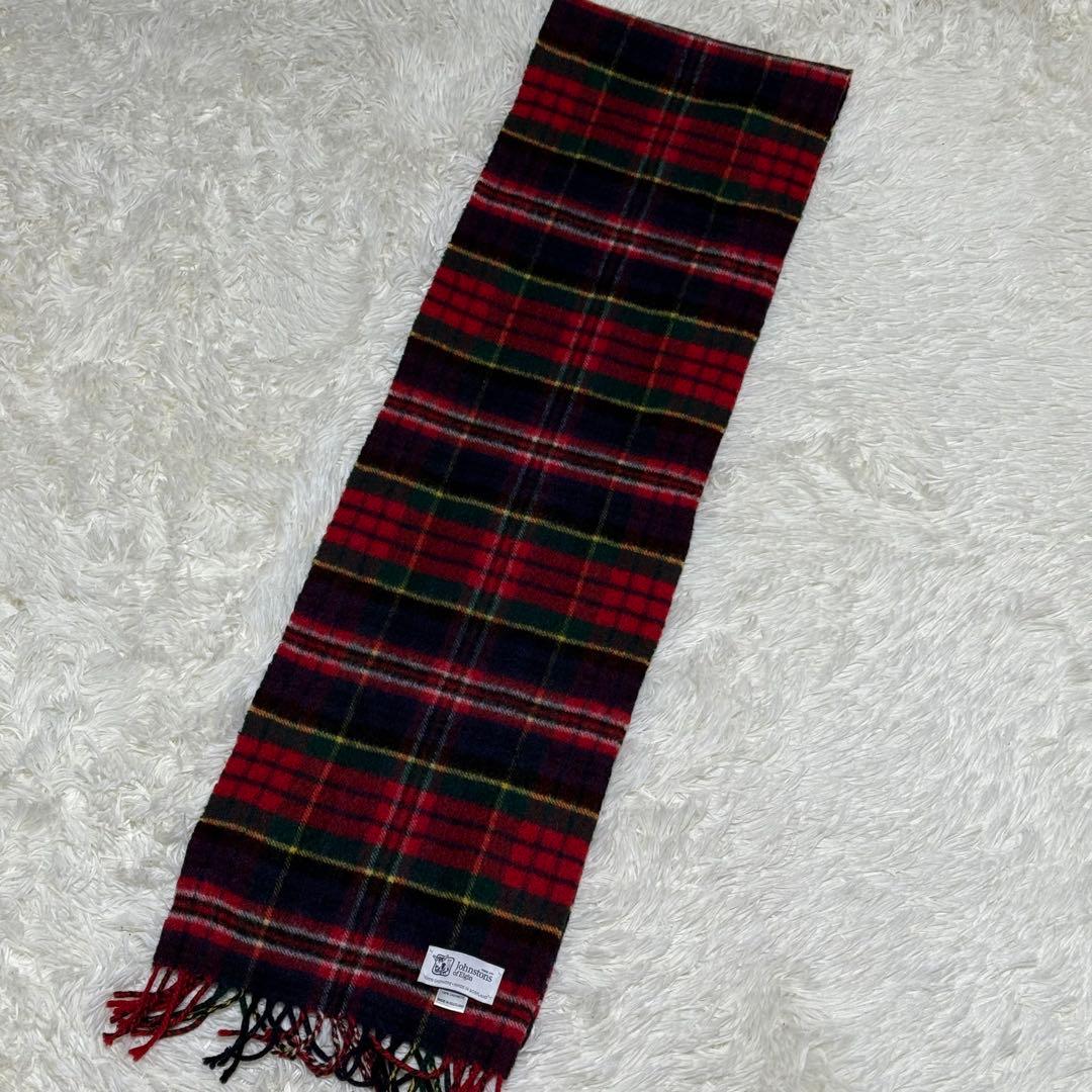 【✨極美品✨】ジョンストンズオブエルガン カシミヤ100% マフラー 小判