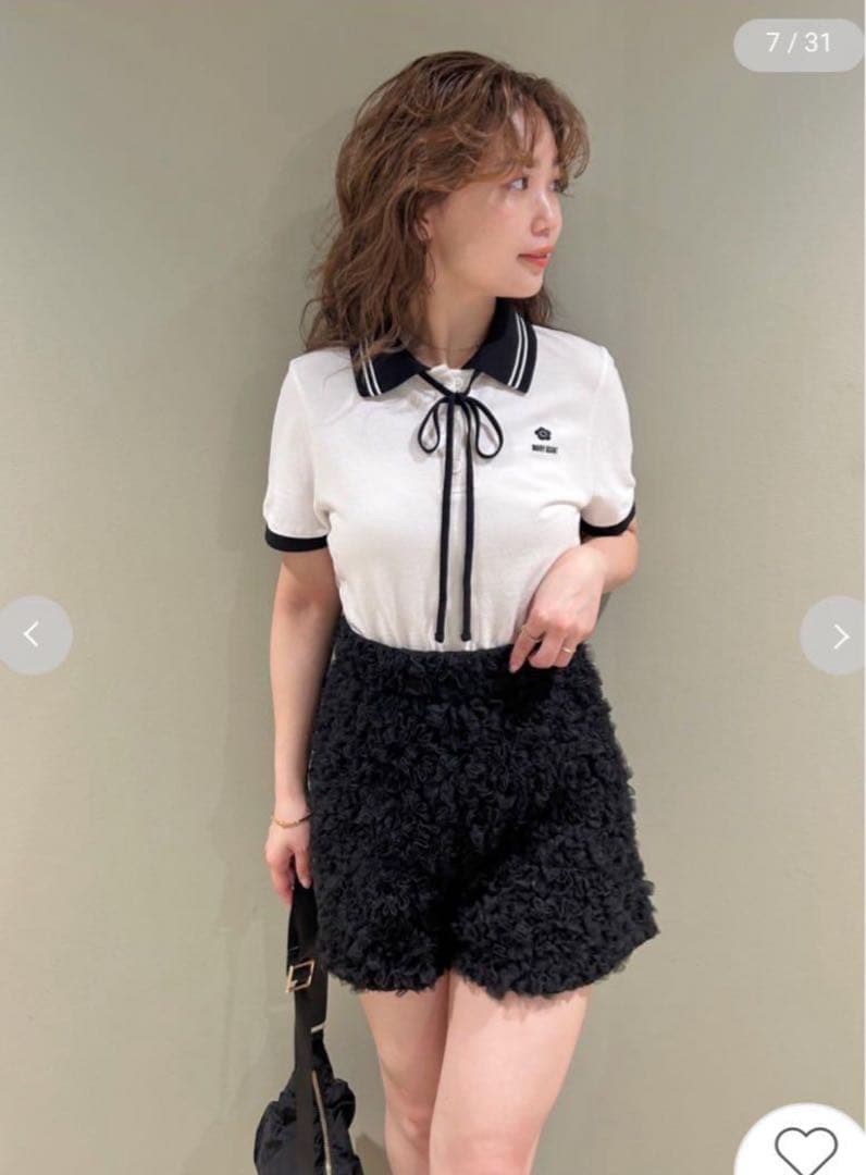 【本日削除】LILYBROWN × MARYQUANTクロップドリボンポロシャツ