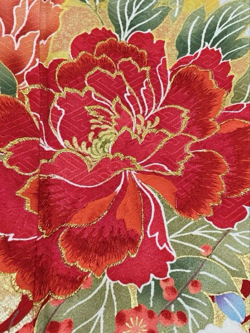 振袖 豪華 刺繍 金彩 紋意匠 四季の草花 身丈170cm