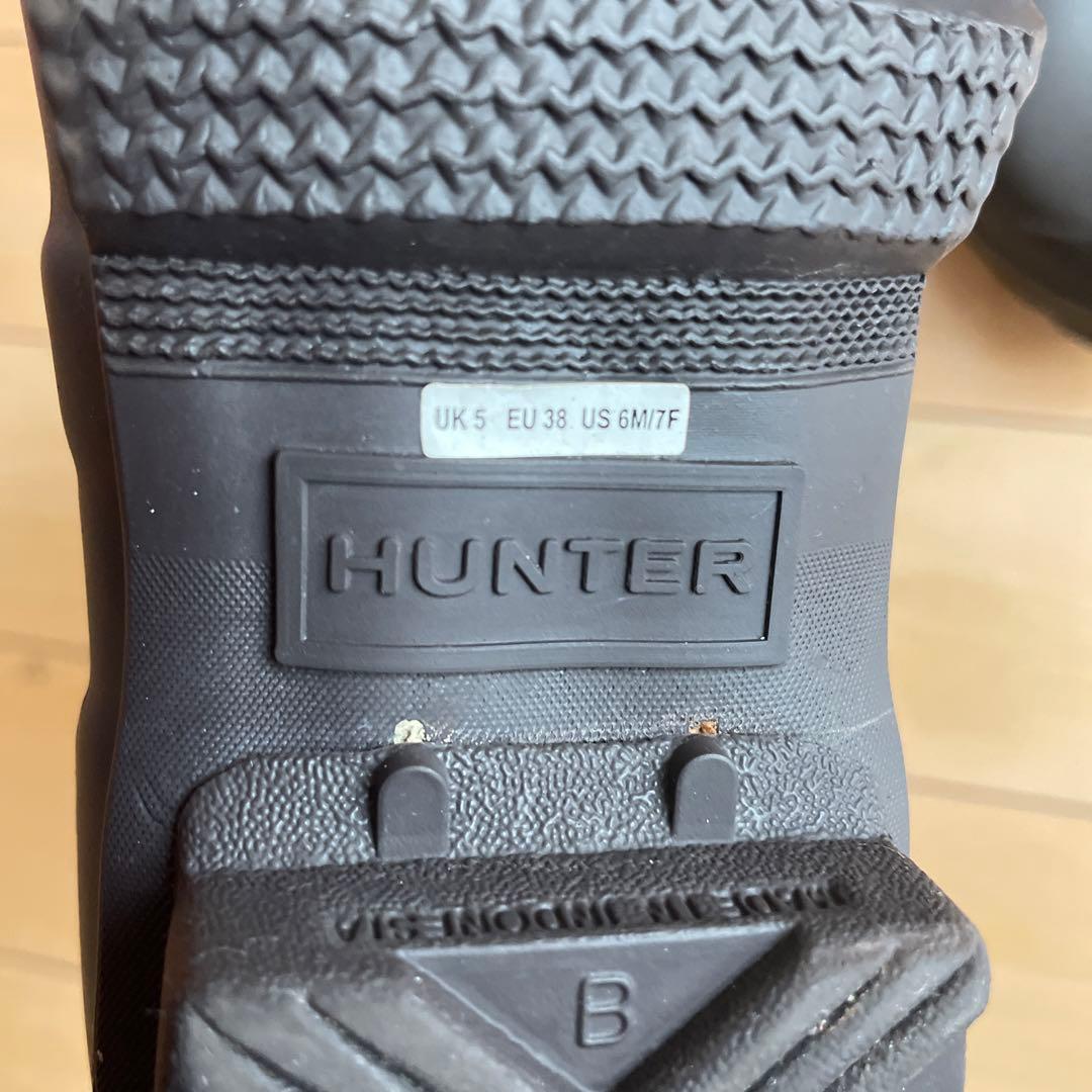 【りくと】HUNTERショートレインブーツ　24cm ビターチャコール